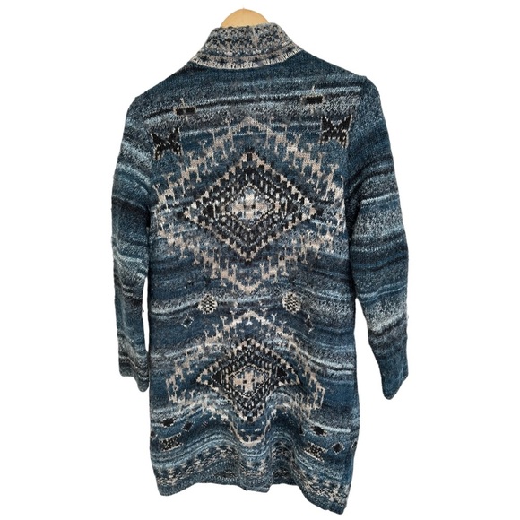 J. Jill Long Cardigan Duster Southwestern Style Sweater Knit Acrylic Wool Size M - Picture 11 of 12